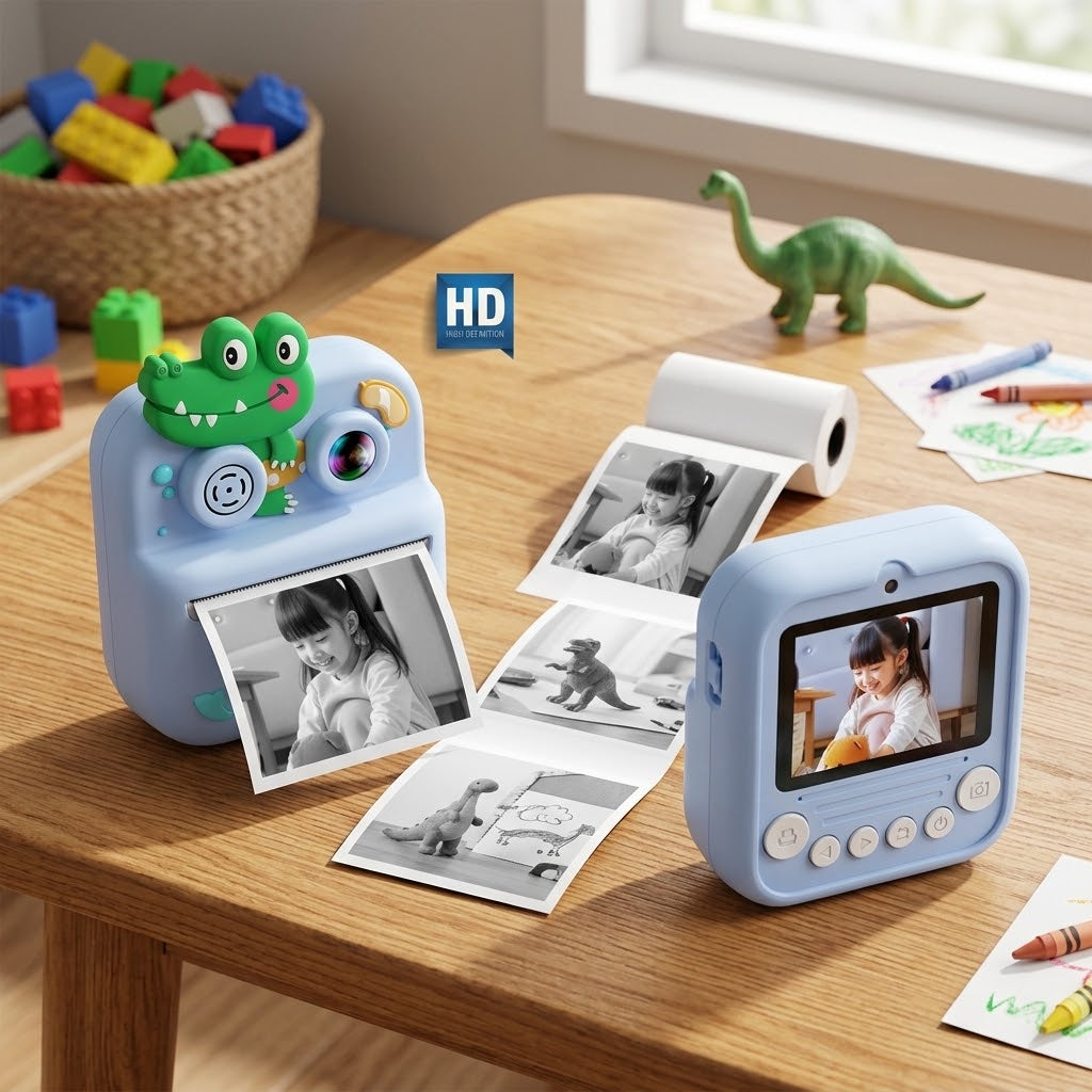 Kids Crocodile Digital Instant Print Camera