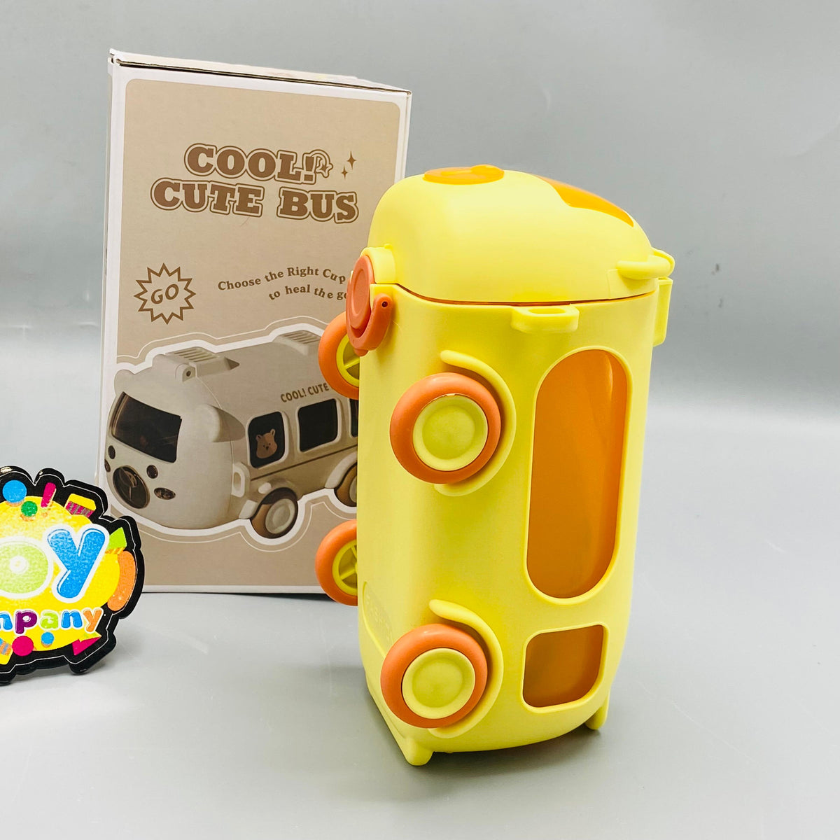 500ml Cute Bear Bus Design Kids Water Bottle - yellow