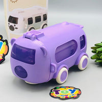 500ml Cute Bear Bus Design Kids Water Bottle - Purple