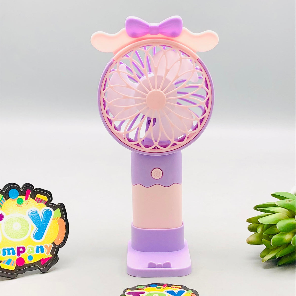 6.5" Rechargeable Cute Bow Princess Cooling Fan