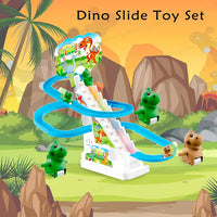 Electric Cute Dino Slide Racing Track Set With Light & Music