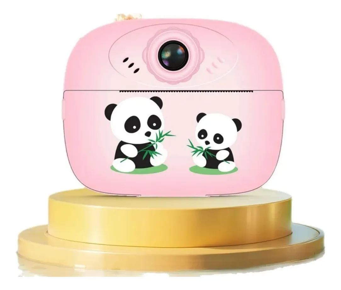 Kids Cute Panda Themed Instant Digital Print Camera - Pink