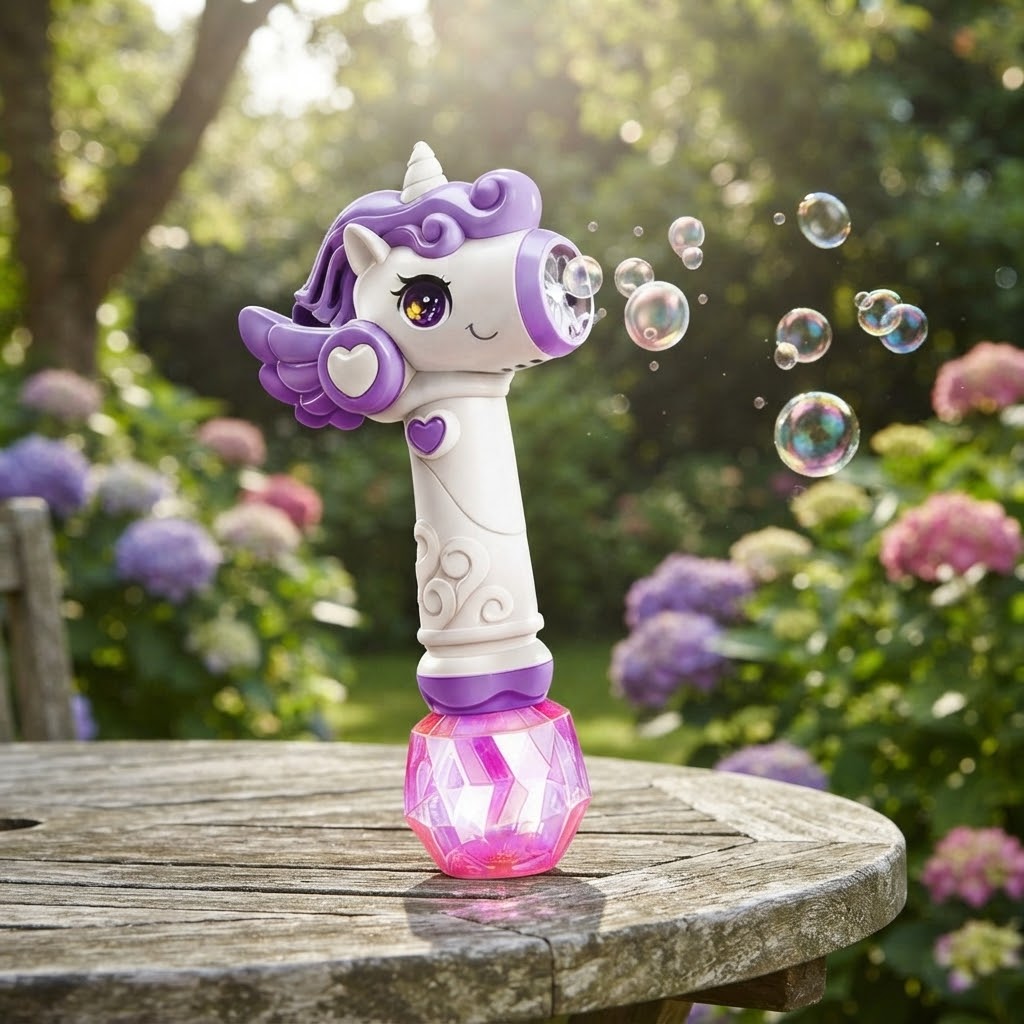 6 Holes Rechargeable Cute Unicorn Bubble Stick
