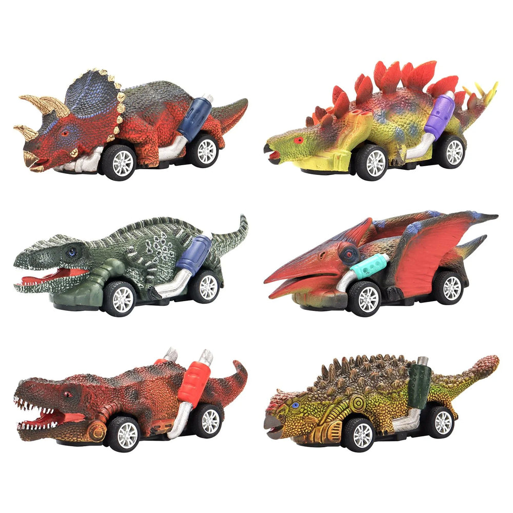 Pullback Mini Dinosaur Car Team Set - 6Pcs