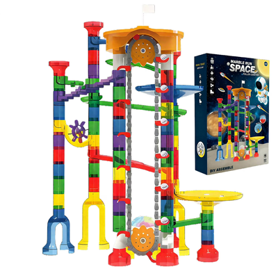 DIY 3D Space Marble Run Roller Coaster Building Blocks