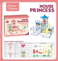 DIY 3 Floor Dream Castle Princess Doll House