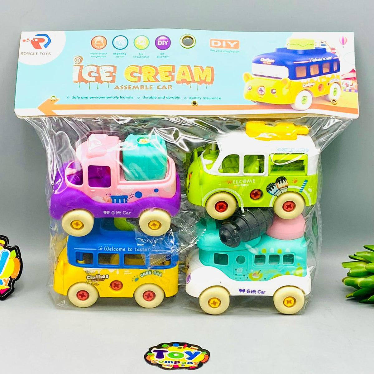 DIY 4Pcs Ice Cream Screw Vehicles