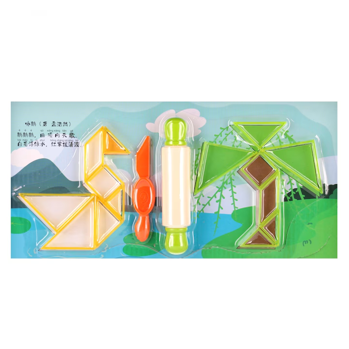 DIY Play Dough Tangram Puzzle Set