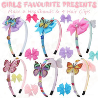 75+Pcs DIY Girls Butterfly Theme Headbands Making Kit