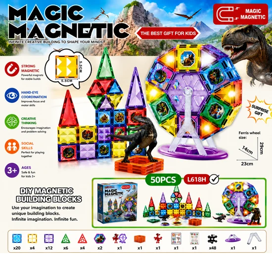 50pcs DIY Magneti Building Blocks  