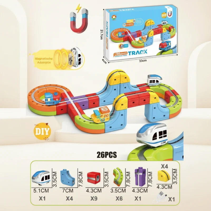 26Pcs DIY Magnetic Levitation Train Track Set