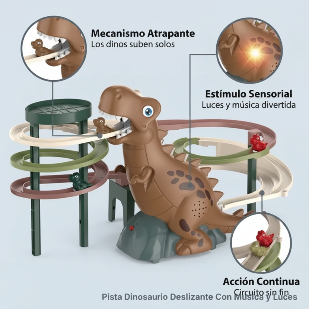DIY Mini Dinosaur Slide Racing Track Set