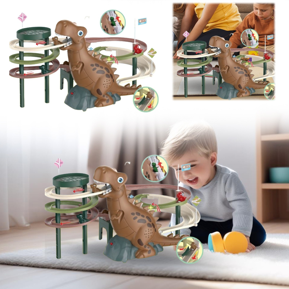 DIY Mini Dinosaur Slide Racing Track Set