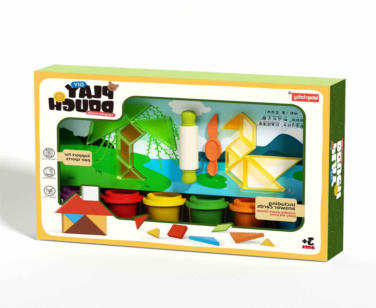 DIY Play Dough Tangram Puzzle Set