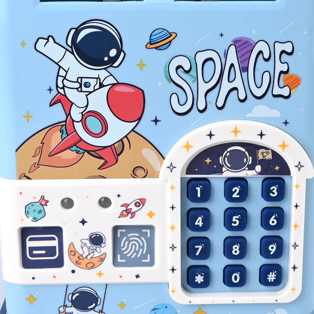 Space Fingerprint & Swipe Card Unlock Piggy Bank