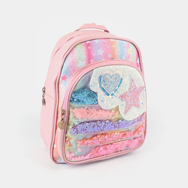10* Inches Girls Fancy Backpack - Pink
