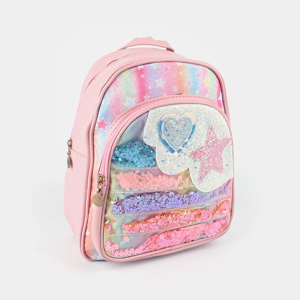 10* Inches Girls Fancy Backpack - Pink