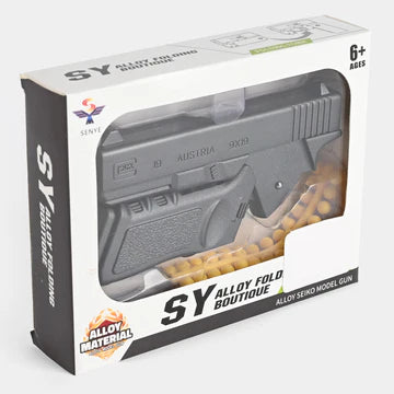 Mini Alloy Foldable Manual Target Gun With Soft Pellets