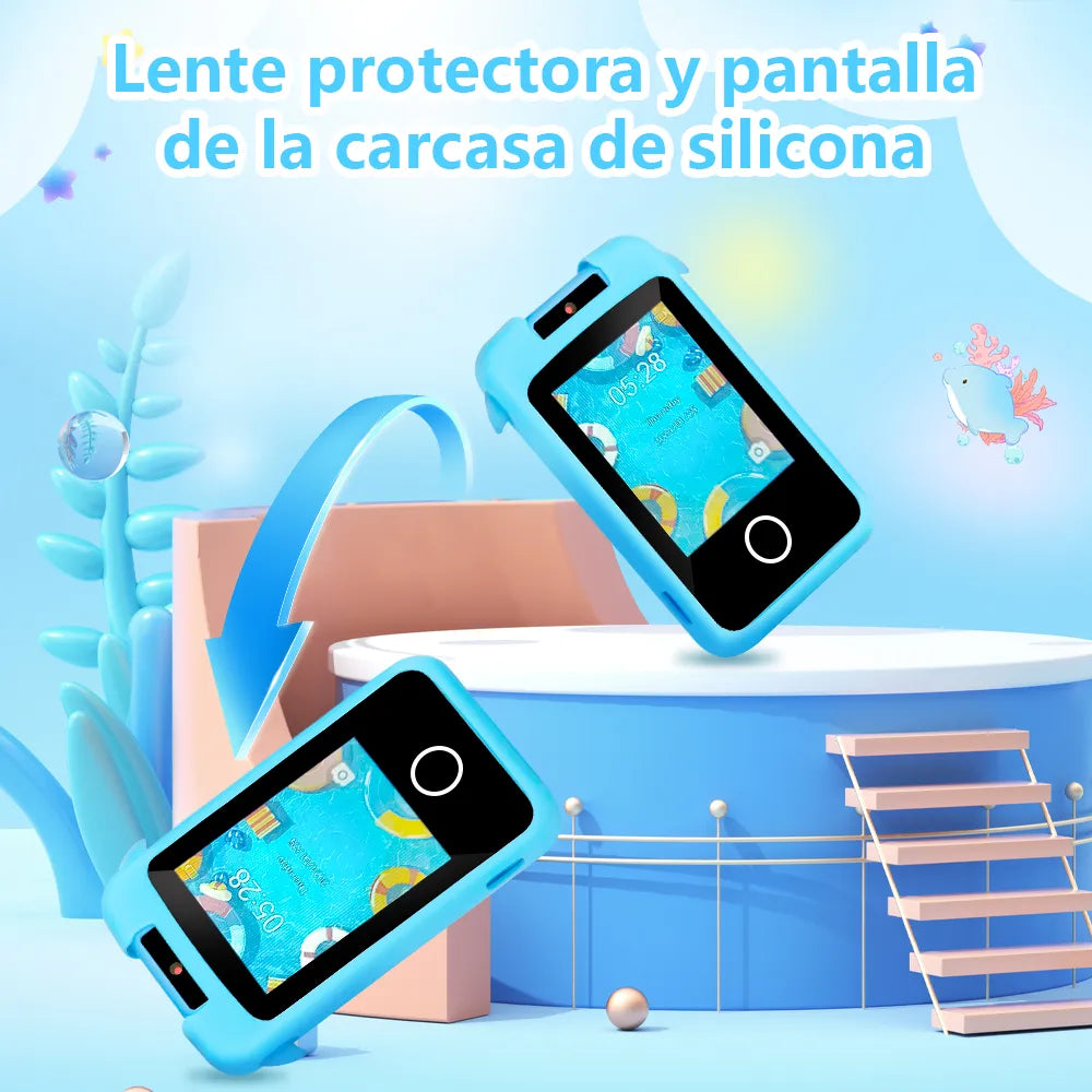 Kids Dolphin Rotatable Lens Digital Touch Phone
