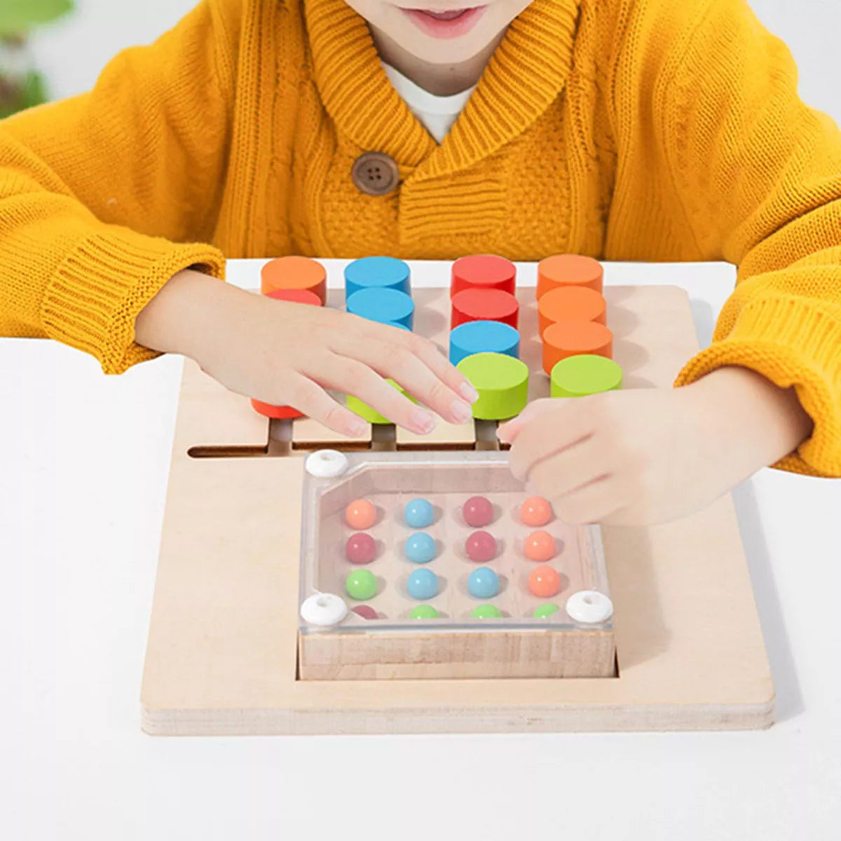 Wooden Four Color Puzzle Game Board