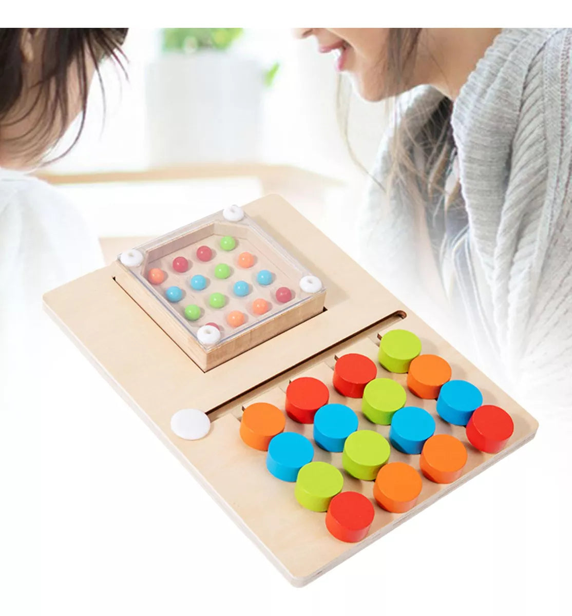 Wooden Four Color Puzzle Game Board