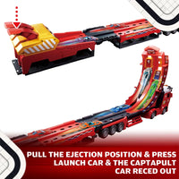113cm Deformation Catapult Car Launching Truck - 4Pcs Alloy Cars