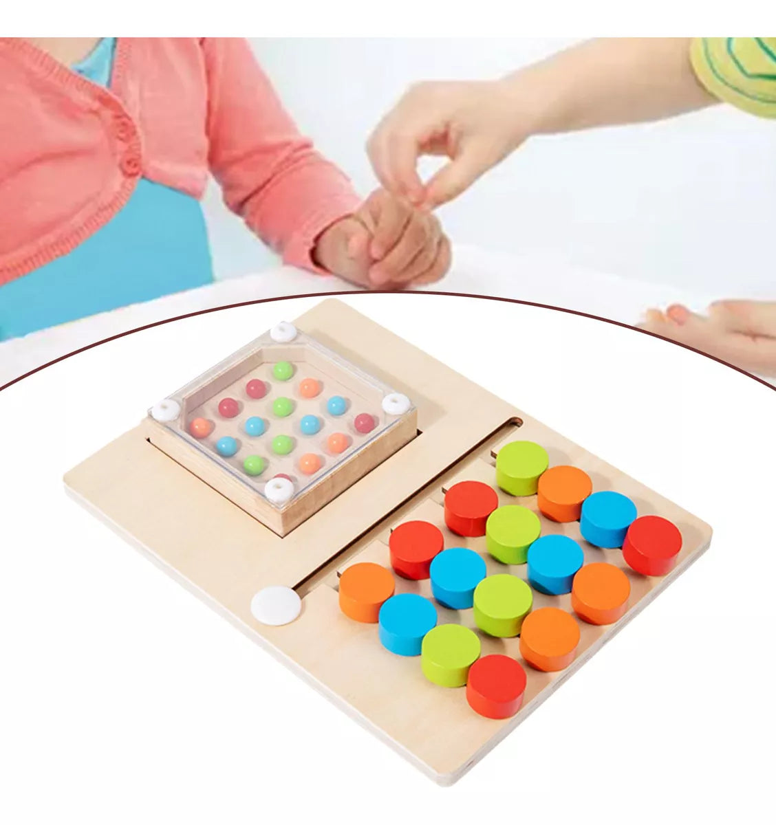 Wooden Four Color Puzzle Game Board
