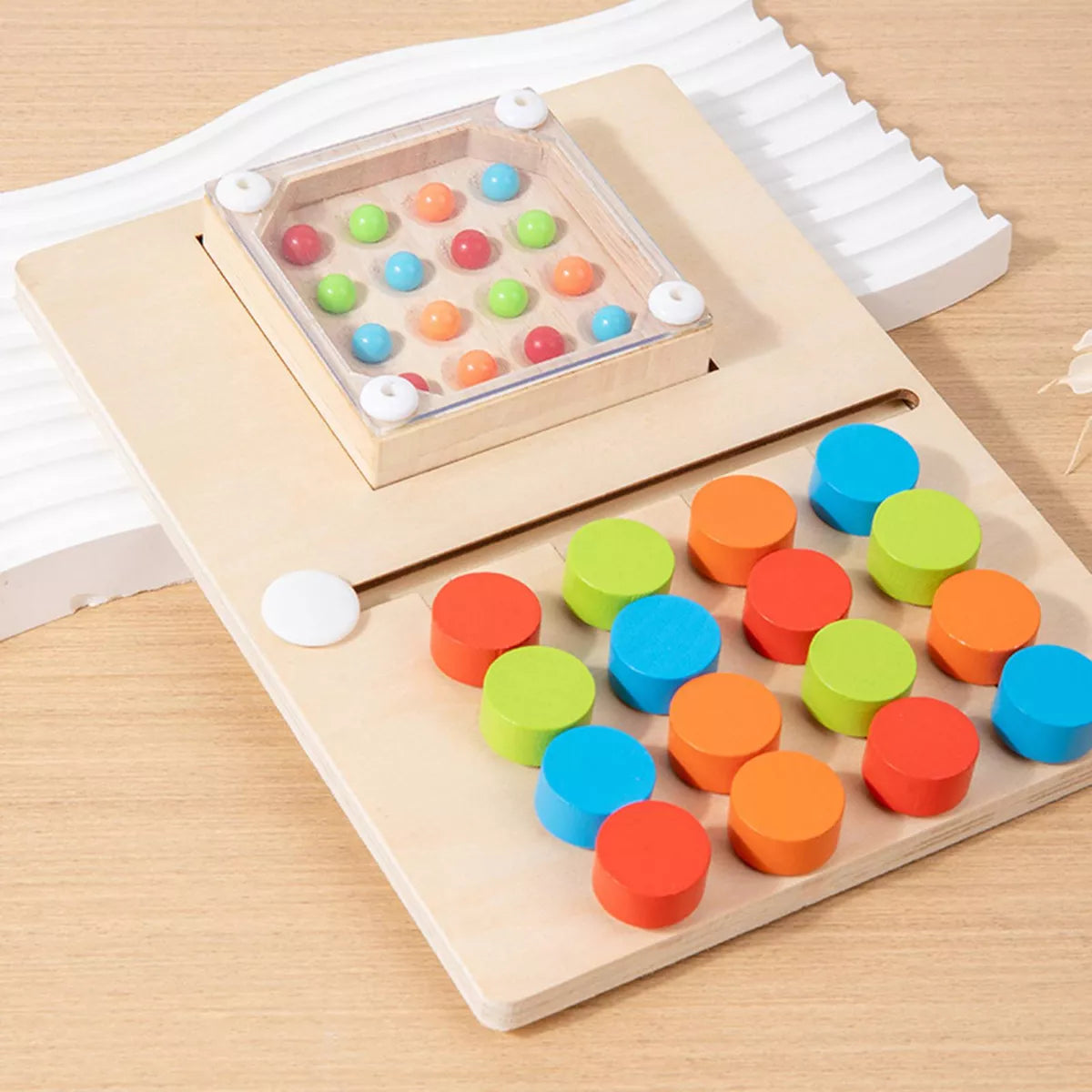 Wooden Four Color Puzzle Game Board