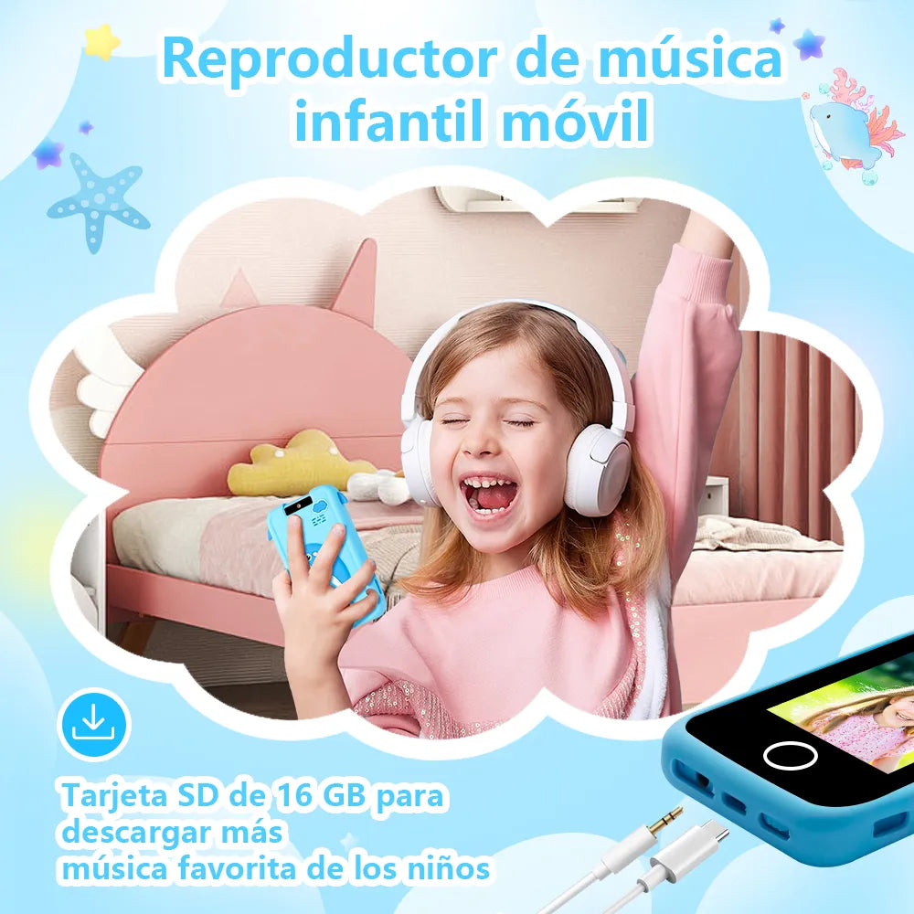 Kids Dolphin Rotatable Lens Digital Touch Phone