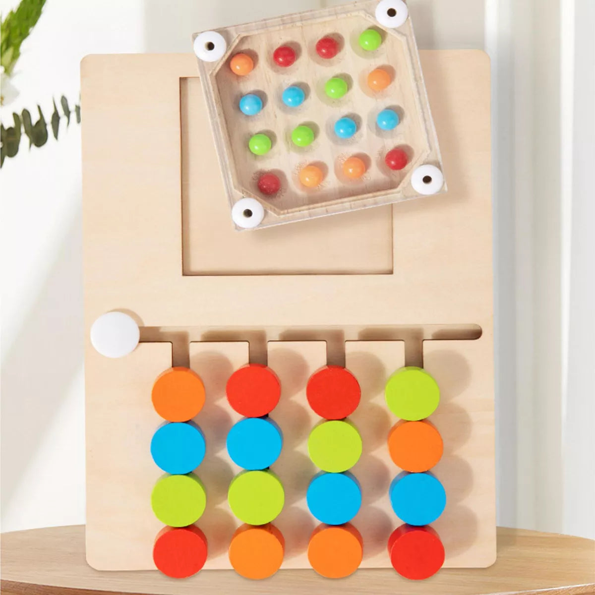 Wooden Four Color Puzzle Game Board