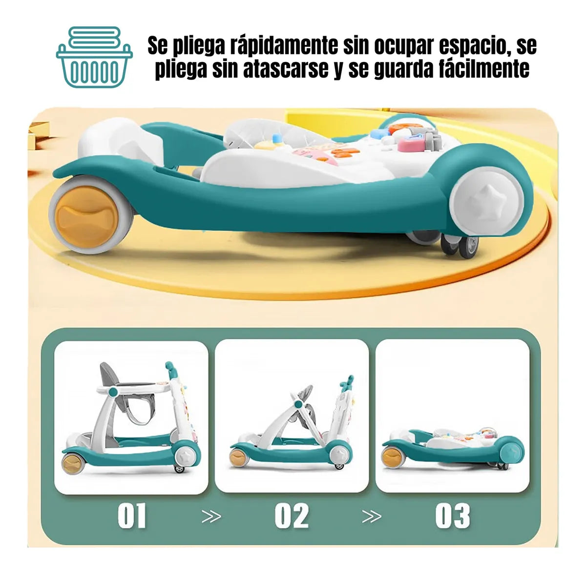 Multi-functional Baby Activity & Musical Walker - Green