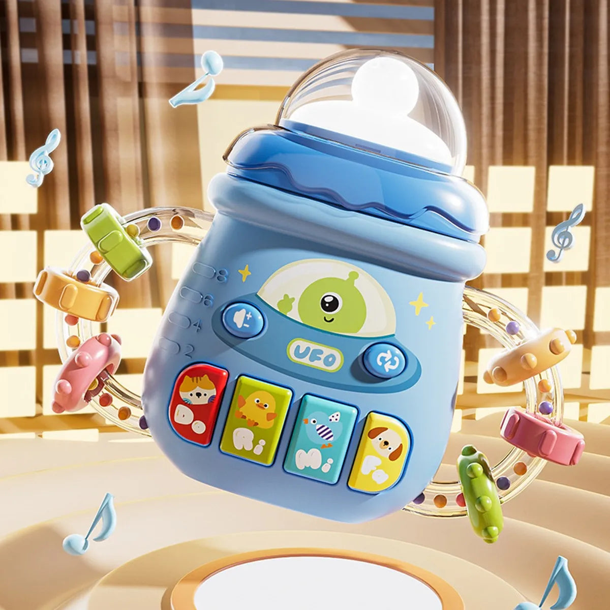 Baby Mini Cartoon Musical Bottle With Lights