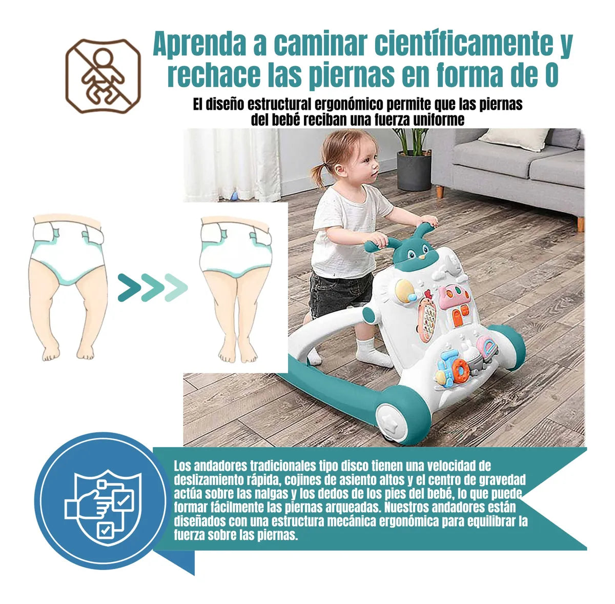 Multi-functional Baby Activity & Musical Walker - Green