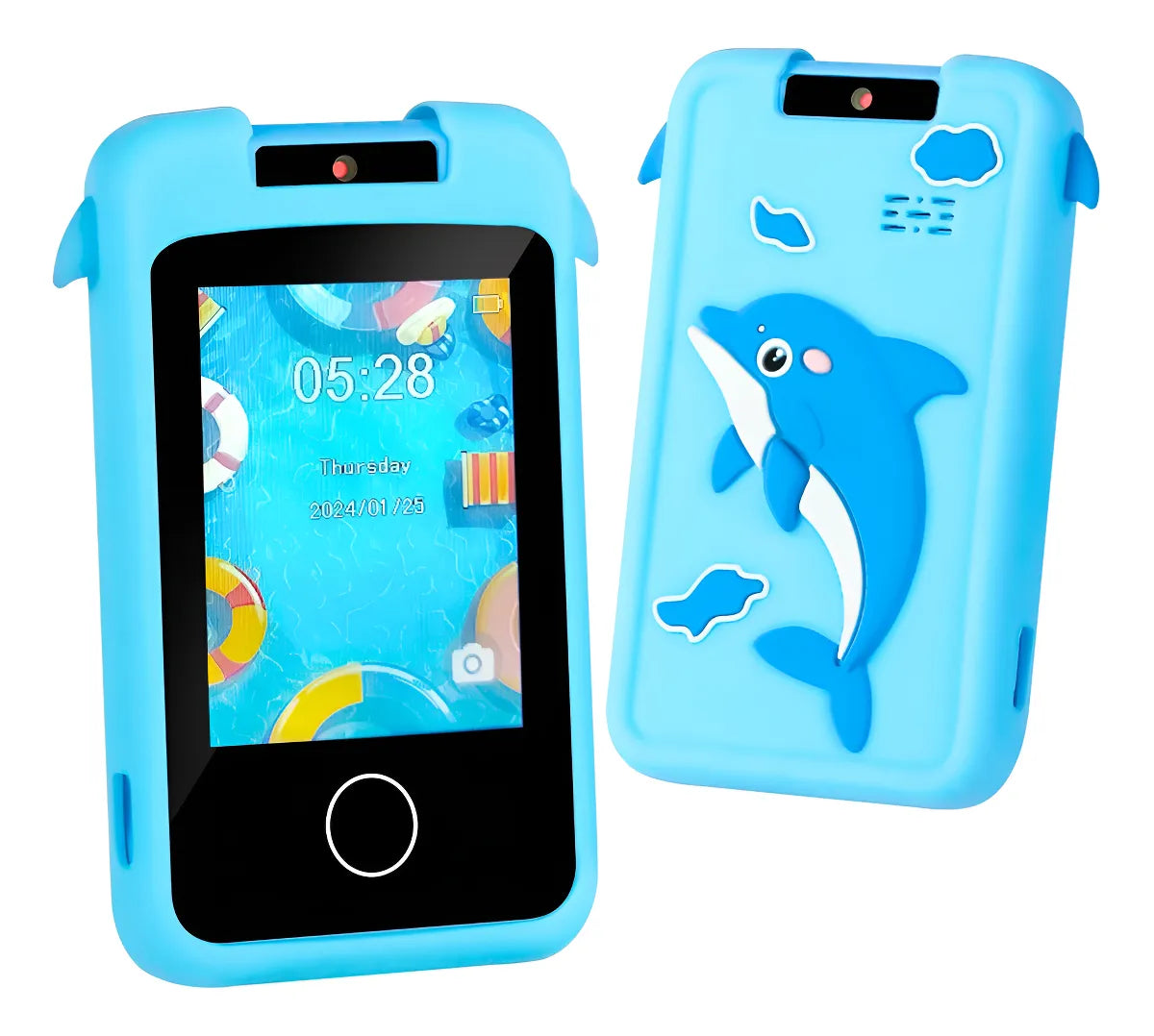 Kids Dolphin Rotatable Lens Digital Touch Phone