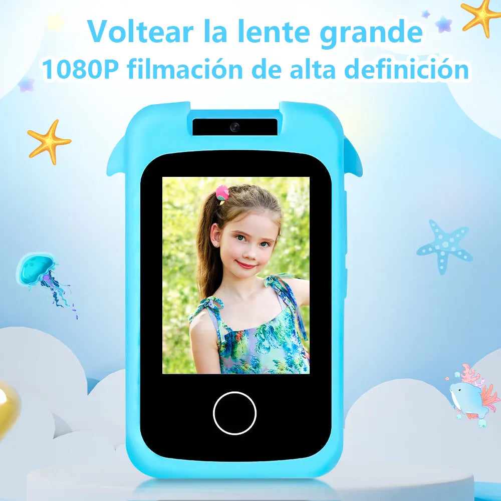Kids Dolphin Rotatable Lens Digital Touch Phone