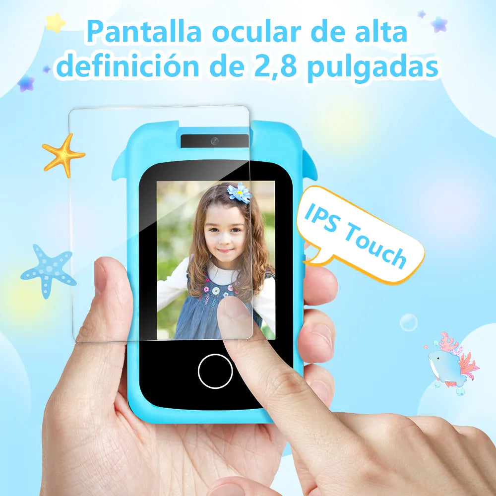 Kids Dolphin Rotatable Lens Digital Touch Phone
