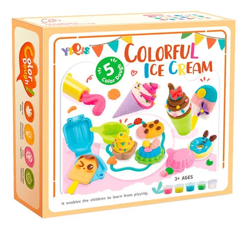 Ice Cream Colorful Dough Play Set With Molds