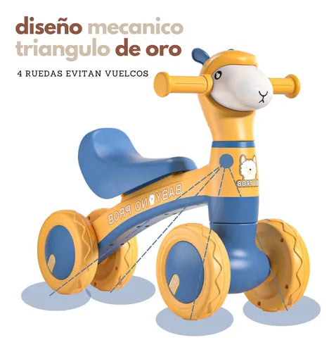 Alpaca Ride-on Baby Foot To Floor Balance Bike - Orange