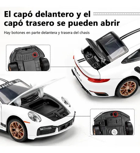 1:32 Diecast Porsche 911 Turbo S With Acrylic Display Box - White