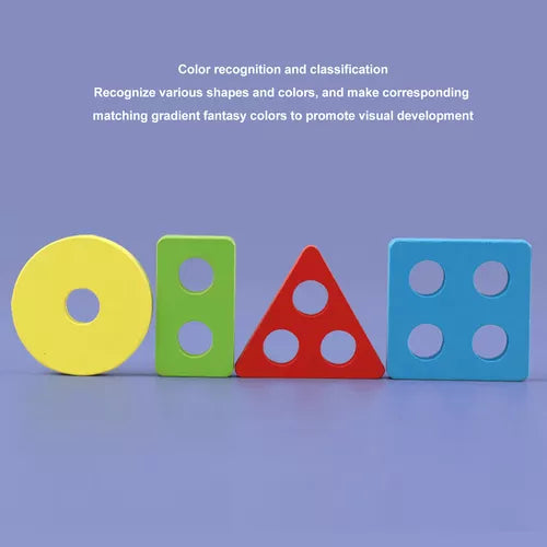 2in1 Wooden Fishing & Shapes Column Sorting Game