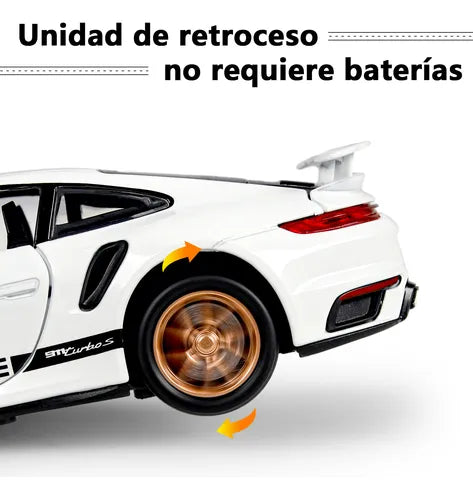 1:32 Diecast Porsche 911 Turbo S With Acrylic Display Box - White