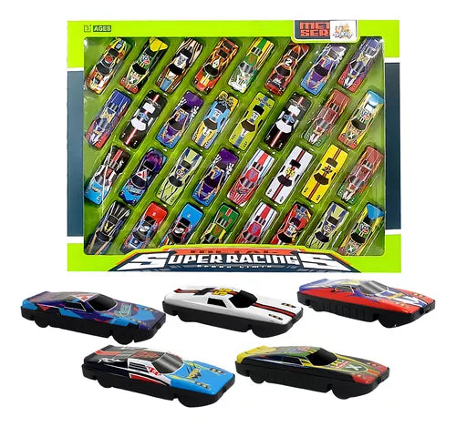 36Pcs Mini Diecast Inertial Super Racing Cars Set