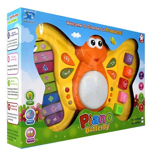 Battery Operated Butterfly Piano With Light & Music