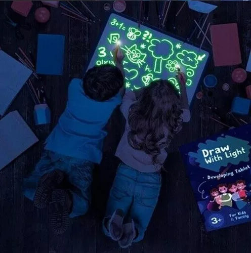 Draw With Lights Fun Painting Board With Nightlight Pen