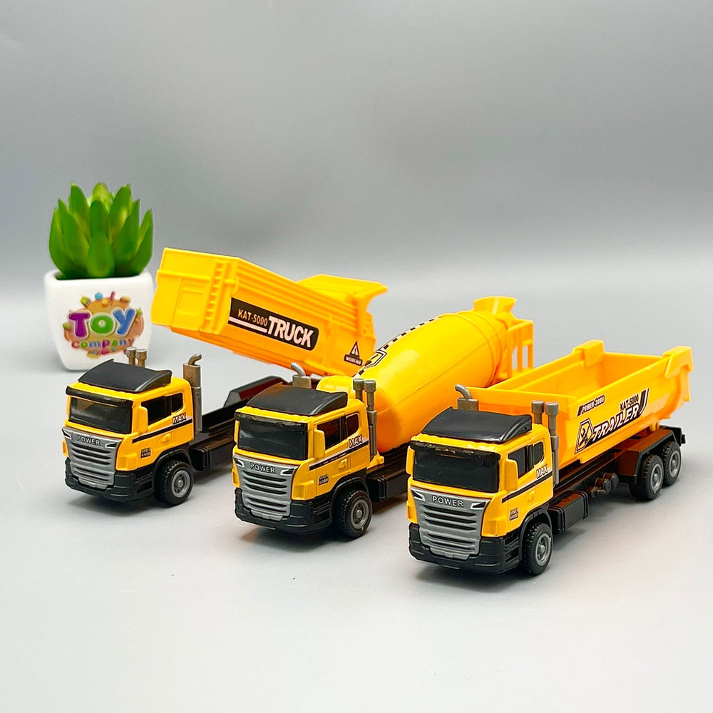 Diecast Metal Construction Trucks - Set of 3