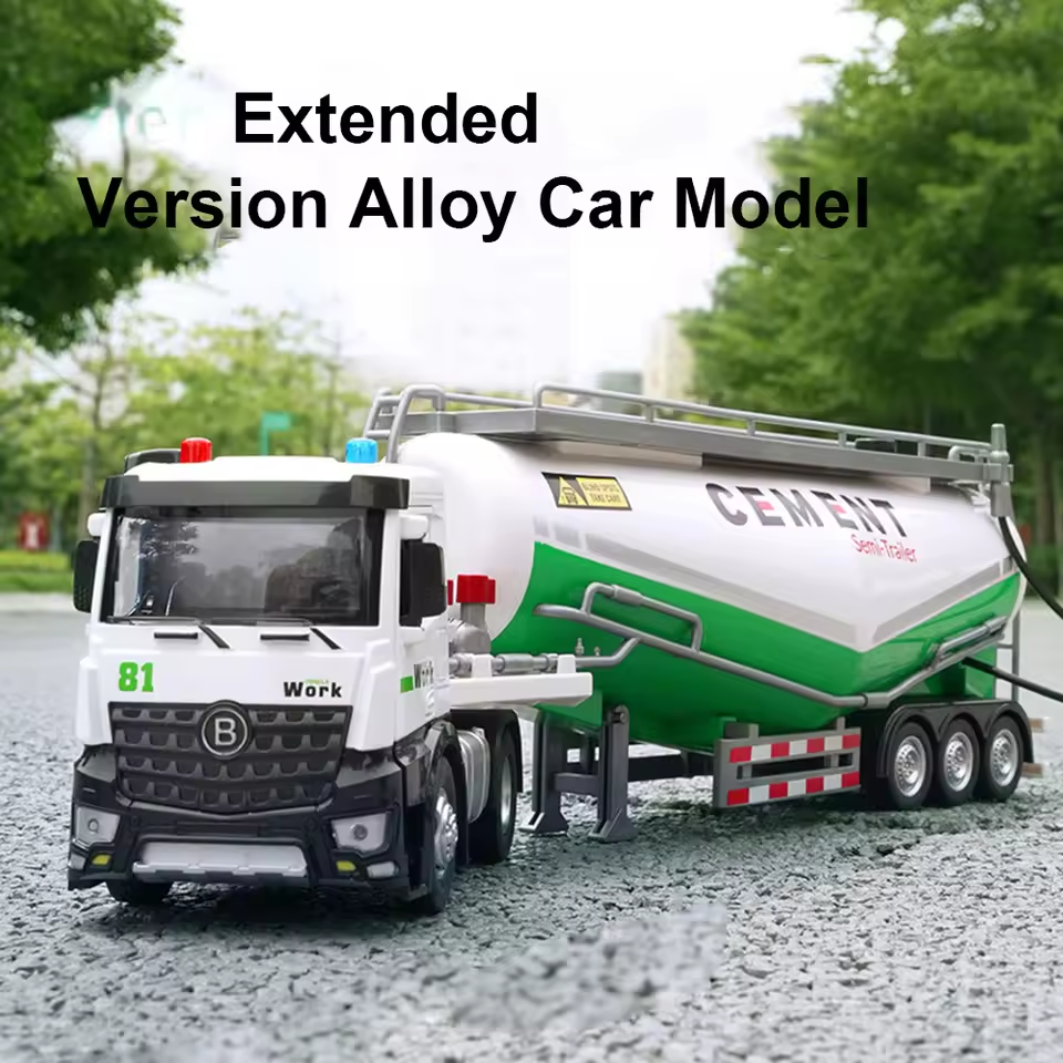 Diecast Cement Tanker Large Truck Model