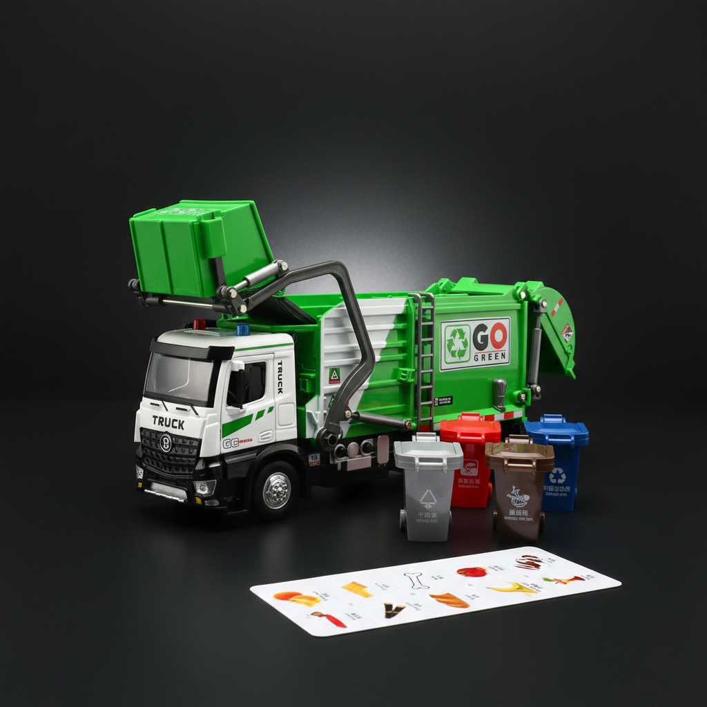 Diecast City Garbage Truck Model