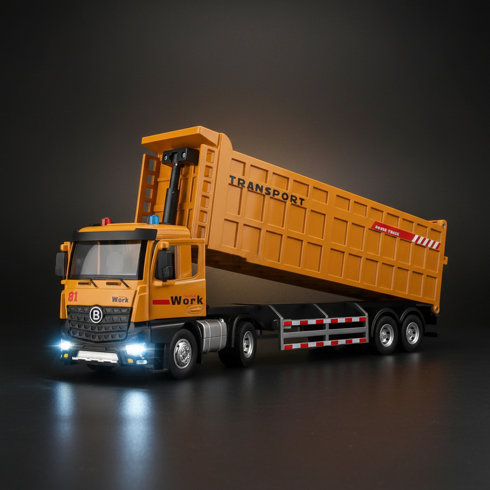 Diecast Large Dump Trailer Truck Model