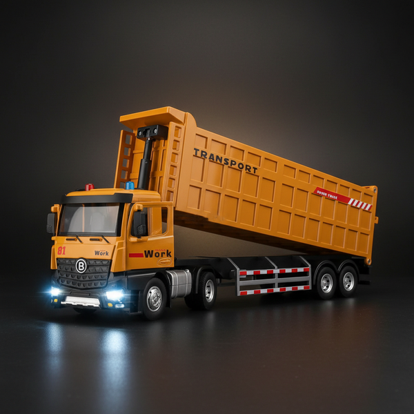 Diecast Large Dump Trailer Truck Model
