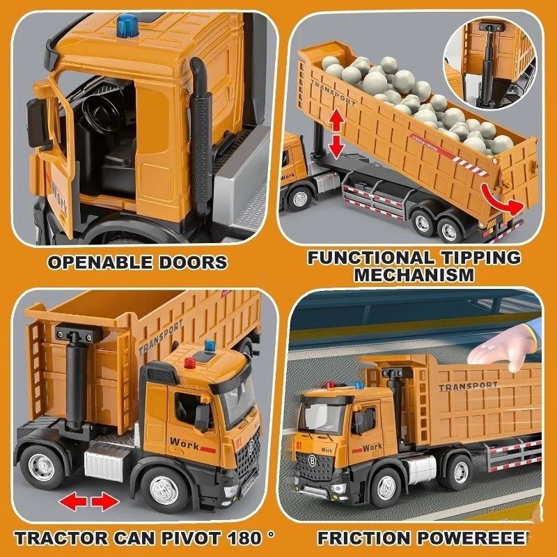 Diecast Dump Trailer Truck Model